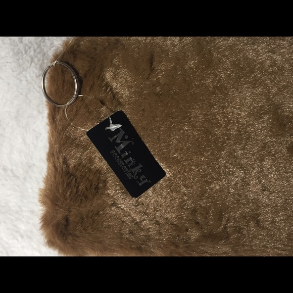 🌻3/$20 Minky Brown Faux Fur Bag - Picture 3 of 6